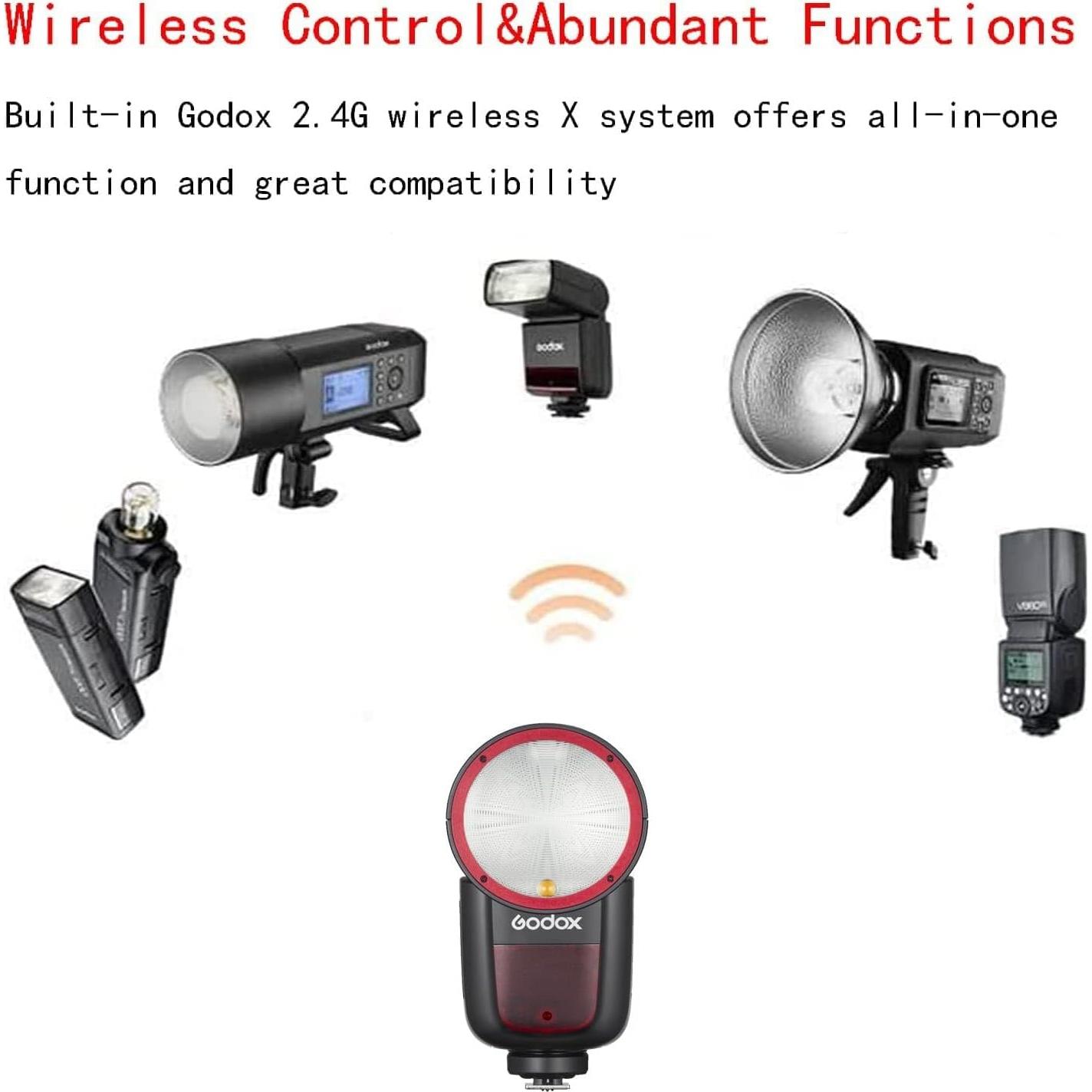 Flash Godox V1-C para Cámara Canon 76Ws TTL 1.5s Reciclaje