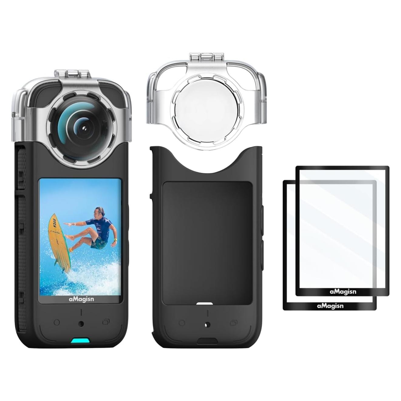 Accesorios para Insta360 X3: Funda Silicona + Tapas Antivaho + Protectores