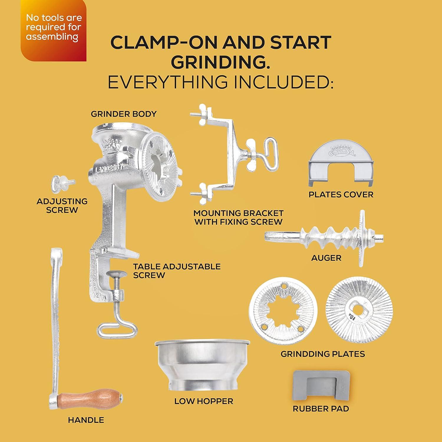 Molinillo de Granos Manual Corona de Hierro Fundido 0.76L