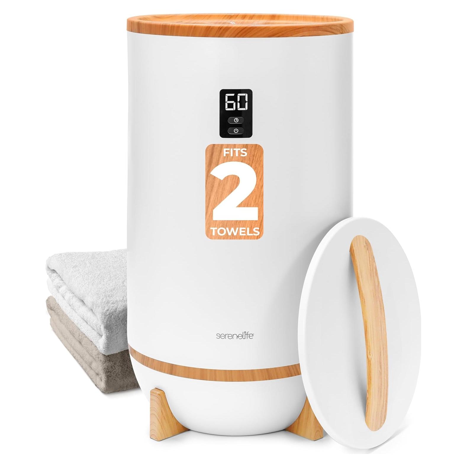 Calentador de Toallas SereneLife SLTLW400 con Temporizador y Soporte Fragante