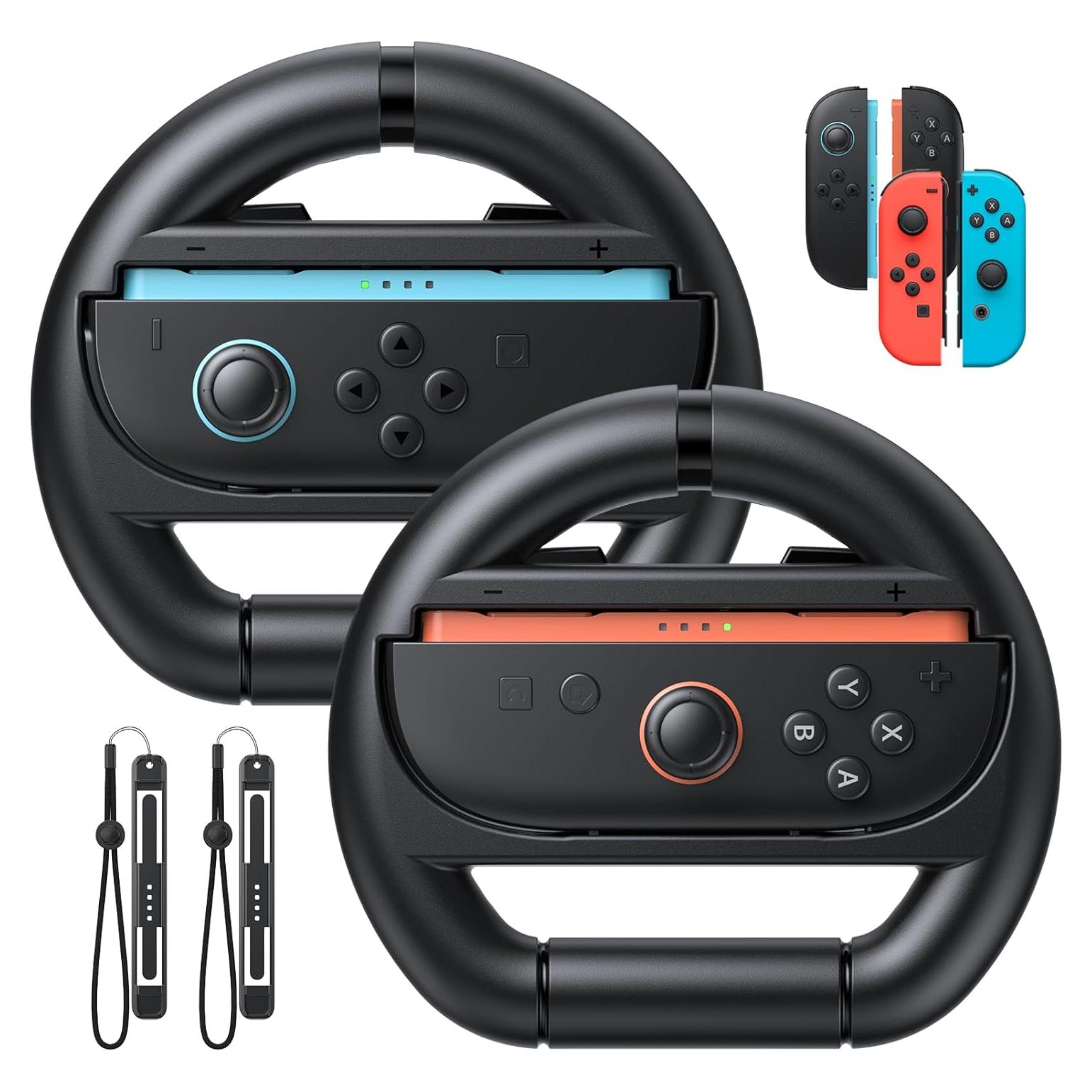Volantes para Nintendo Switch 2 y 1 FASTSNAIL - 2 Pack Negro