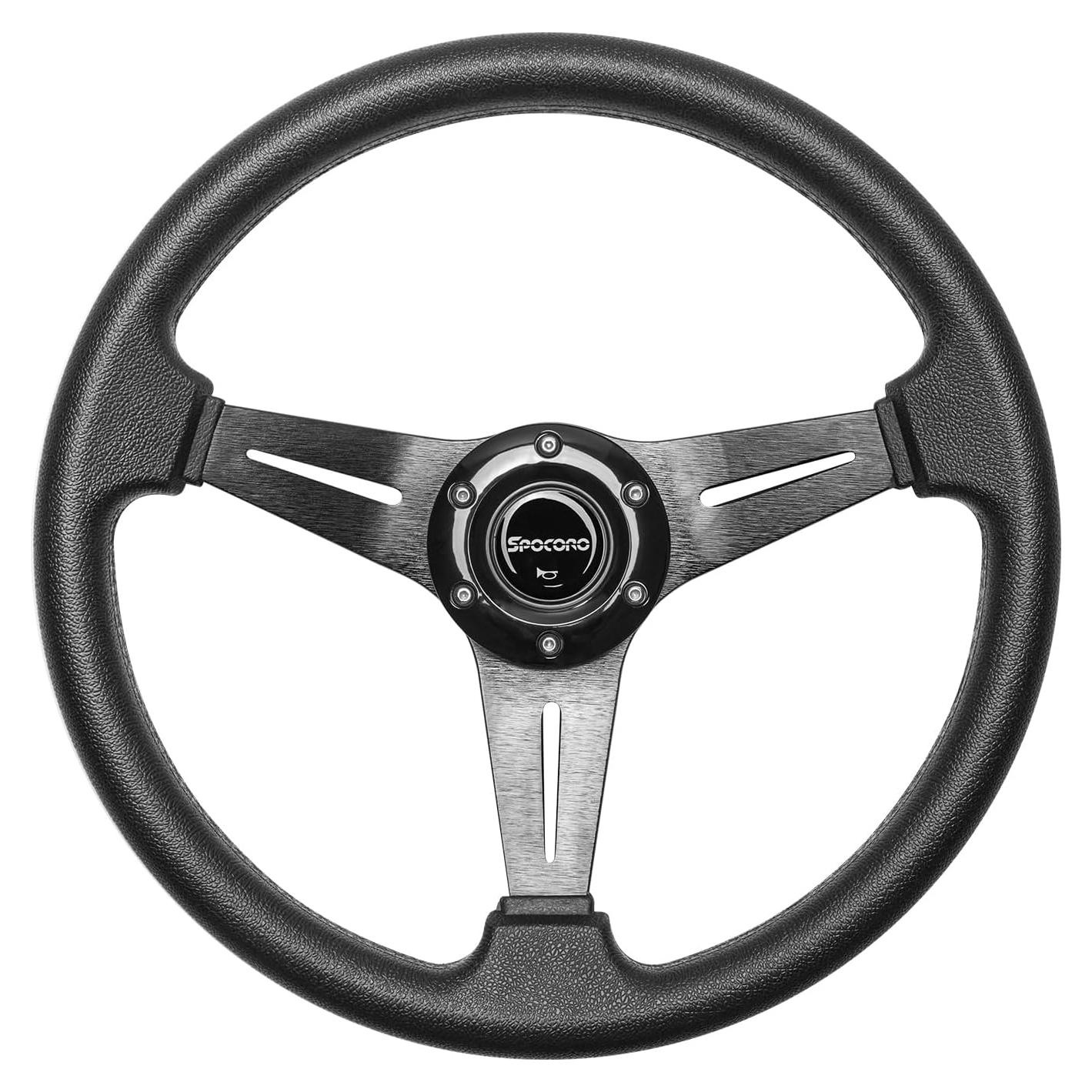 Volante de Carreras Spocoro 350mm Universal Negro con Claxon