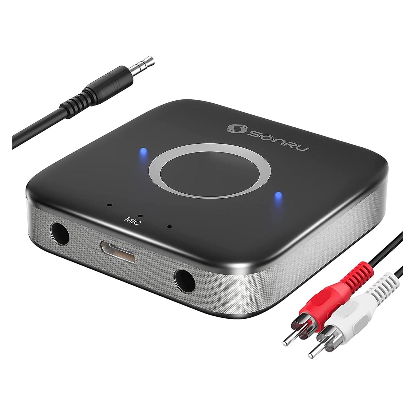 Adaptador Bluetooth 5.3 SONRU Receptor Audio Inalámbrico AUX