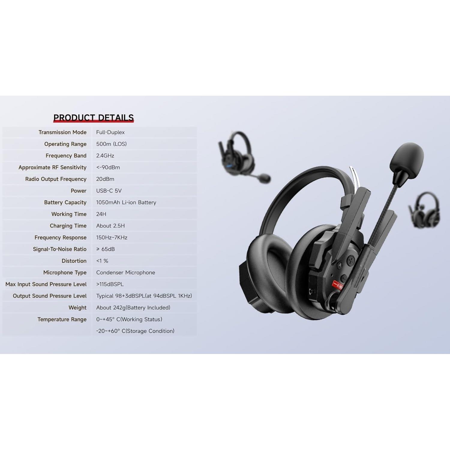 Auriculares Inalámbricos SYNCO Xtalk XMax2 500m Bluetooth