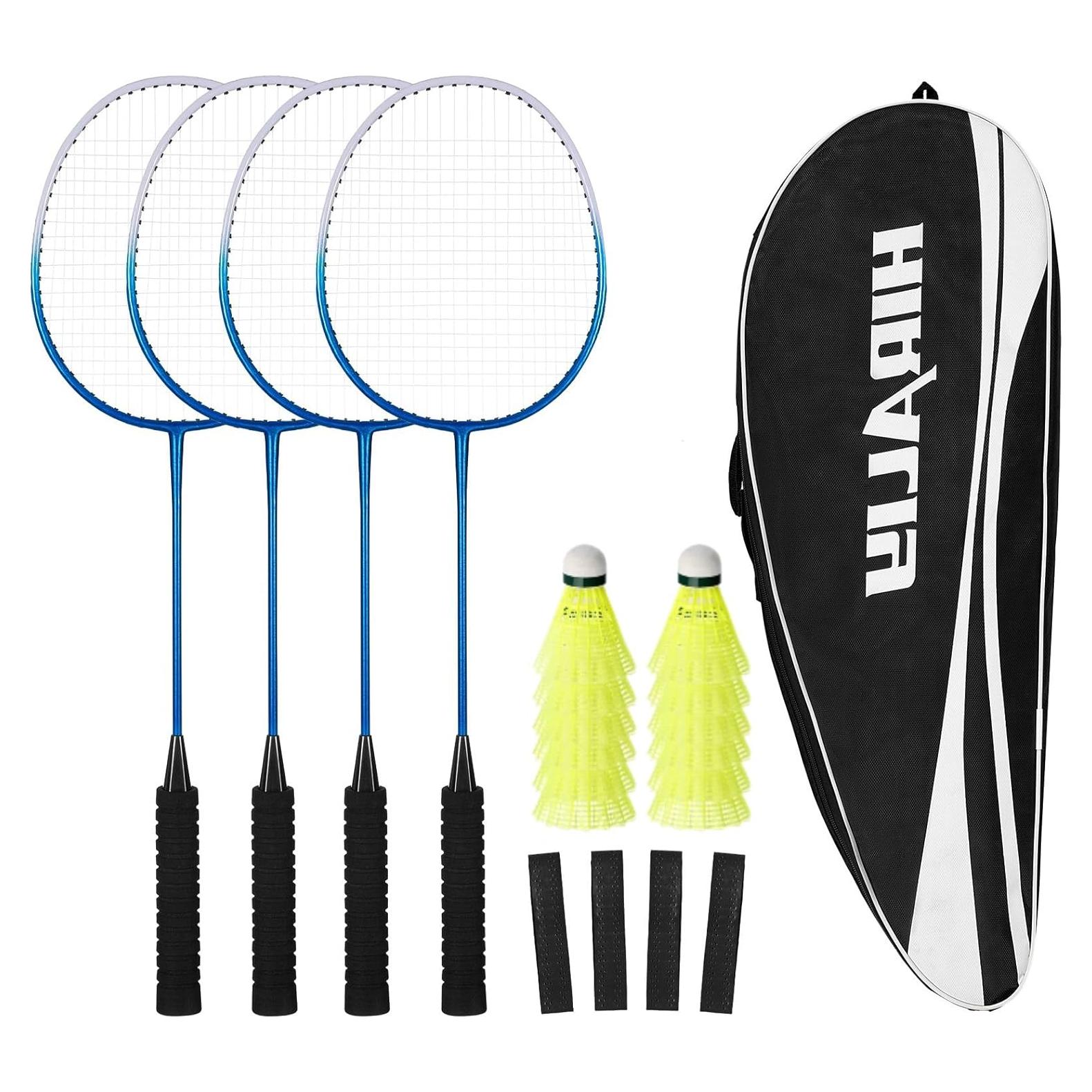 Conjunto de Raquetas de Bádminton HIRALIY 4 Jugadores con Bolsa
