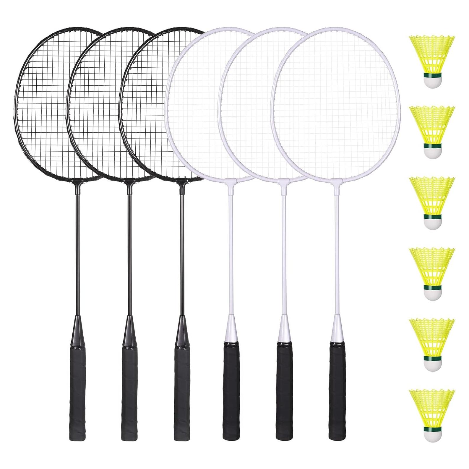 Juego de Bádminton AboveGenius con 6 Raquetas y 6 Volantes