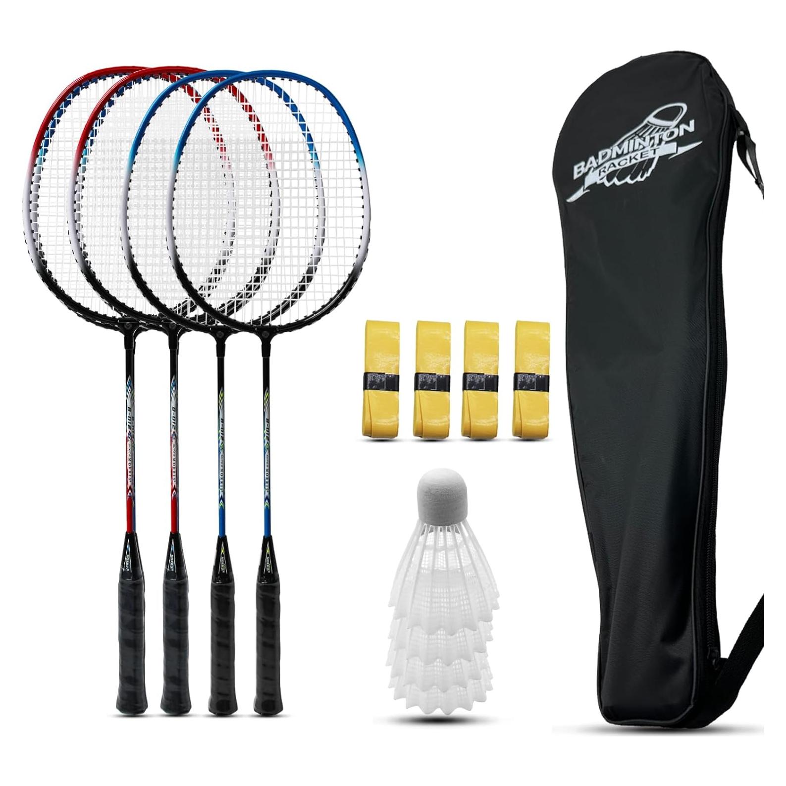 Juego de Raquetas de Bádminton Magicorange 4 Piezas con Bolsa