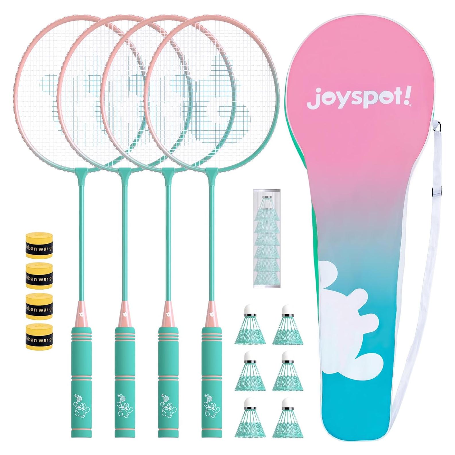Juego de Raquetas de Bádminton JOY SPOT! 4 Raquetas y Accesorios