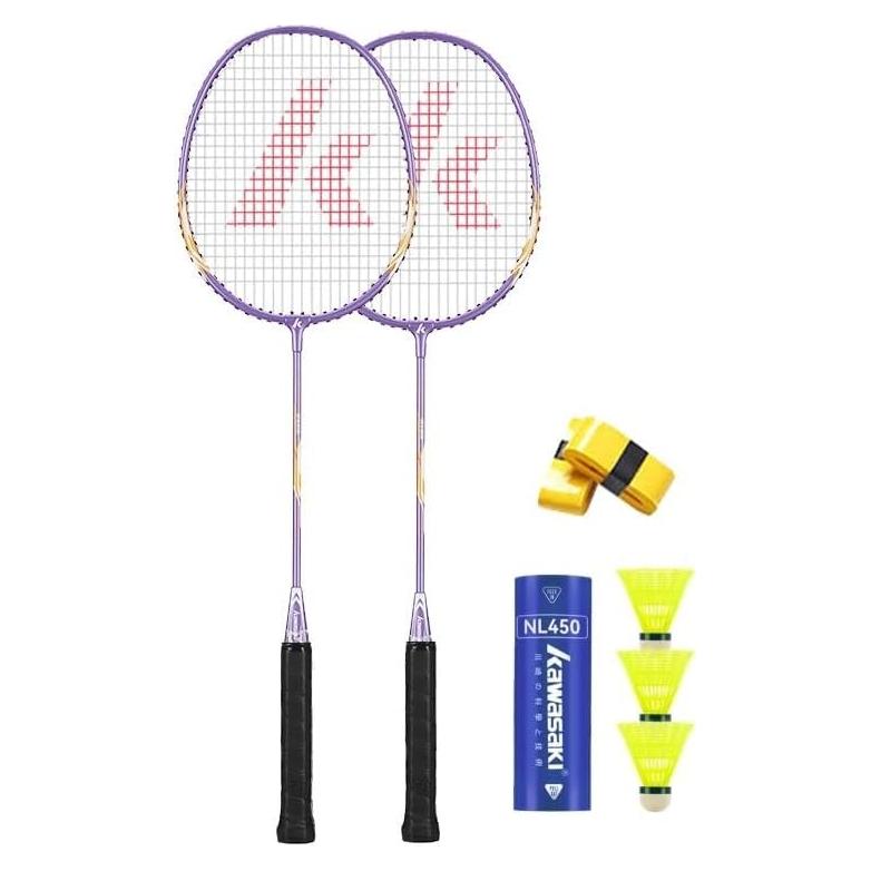 Set de Bádminton Kawasaki 2 Raquetas 3 Volantes Bolsa