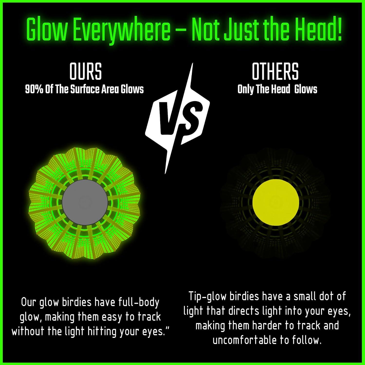 Volantes de Bádminton LED EAGLES - Paquete de 5 Nylon Brillantes