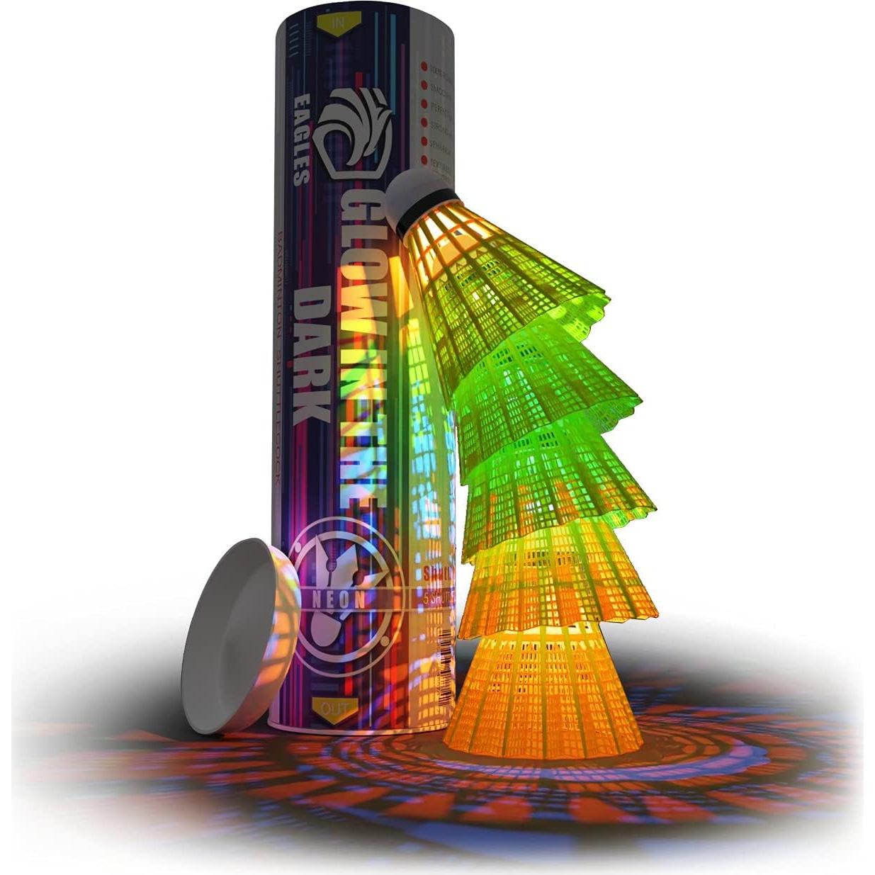 Volantes de Bádminton LED EAGLES - Paquete de 5 Nylon Brillantes