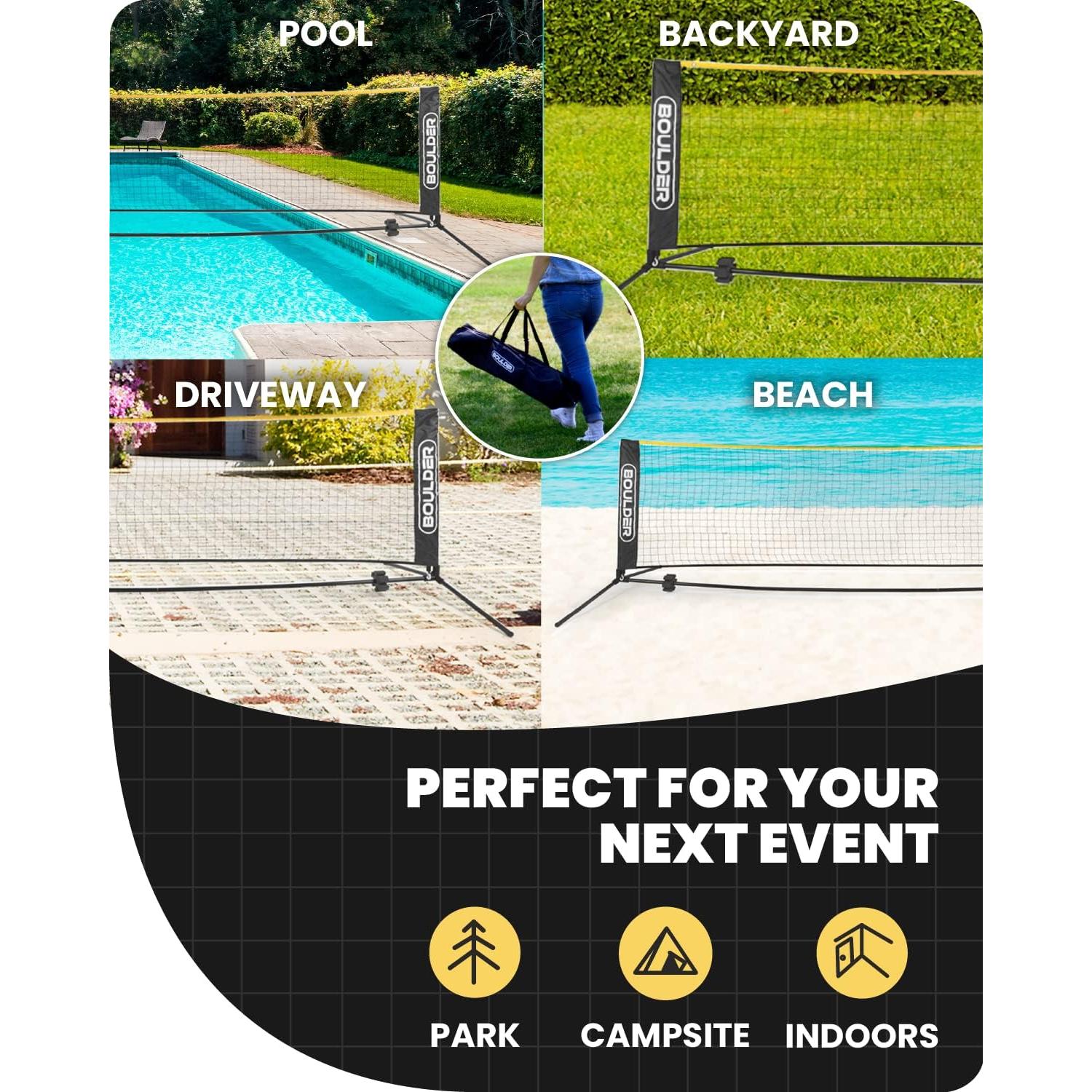 Conjunto Todo en Uno Boulder Sports - Red Ajustable 3m y Palas