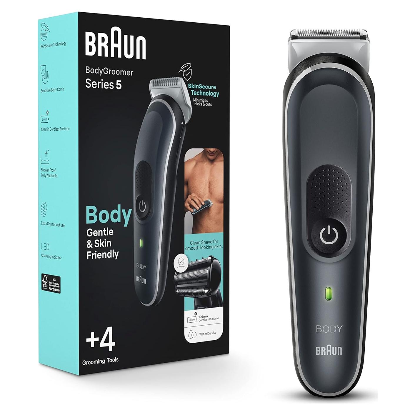 Body Groomer Braun Serie 5 BG5360, Impermeable, 100 min Uso