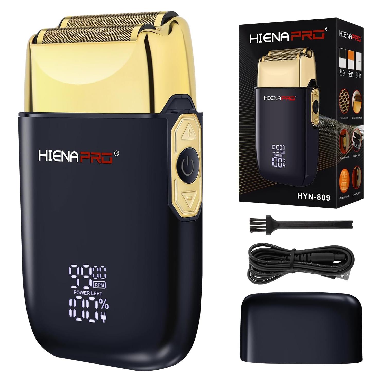 Afeitadora Eléctrica Doble de Lámina HIENA PRO HYN-809, Inalámbrica