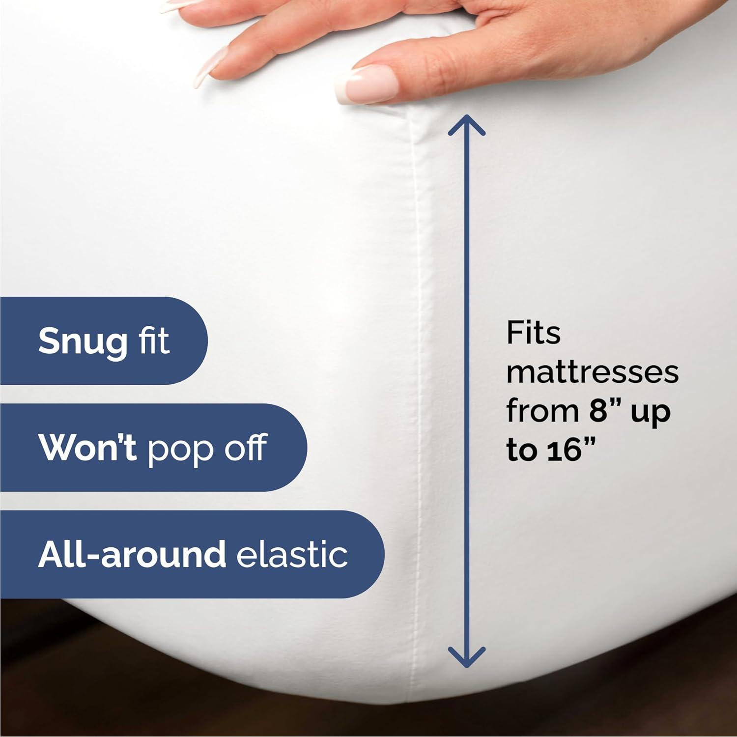 Juego de Sábanas de Bambú CGK Completo 100% Rayón Blanco