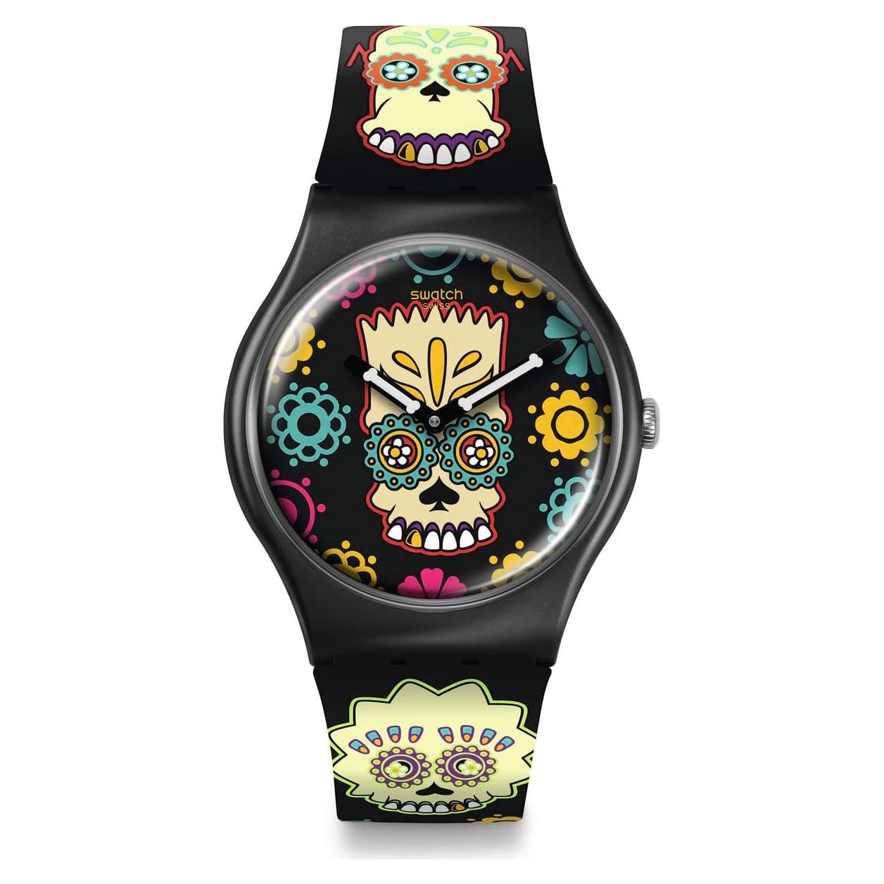 Reloj Swatch New Gent D'Oh de Los Muertos 41mm Cuarzo Negro