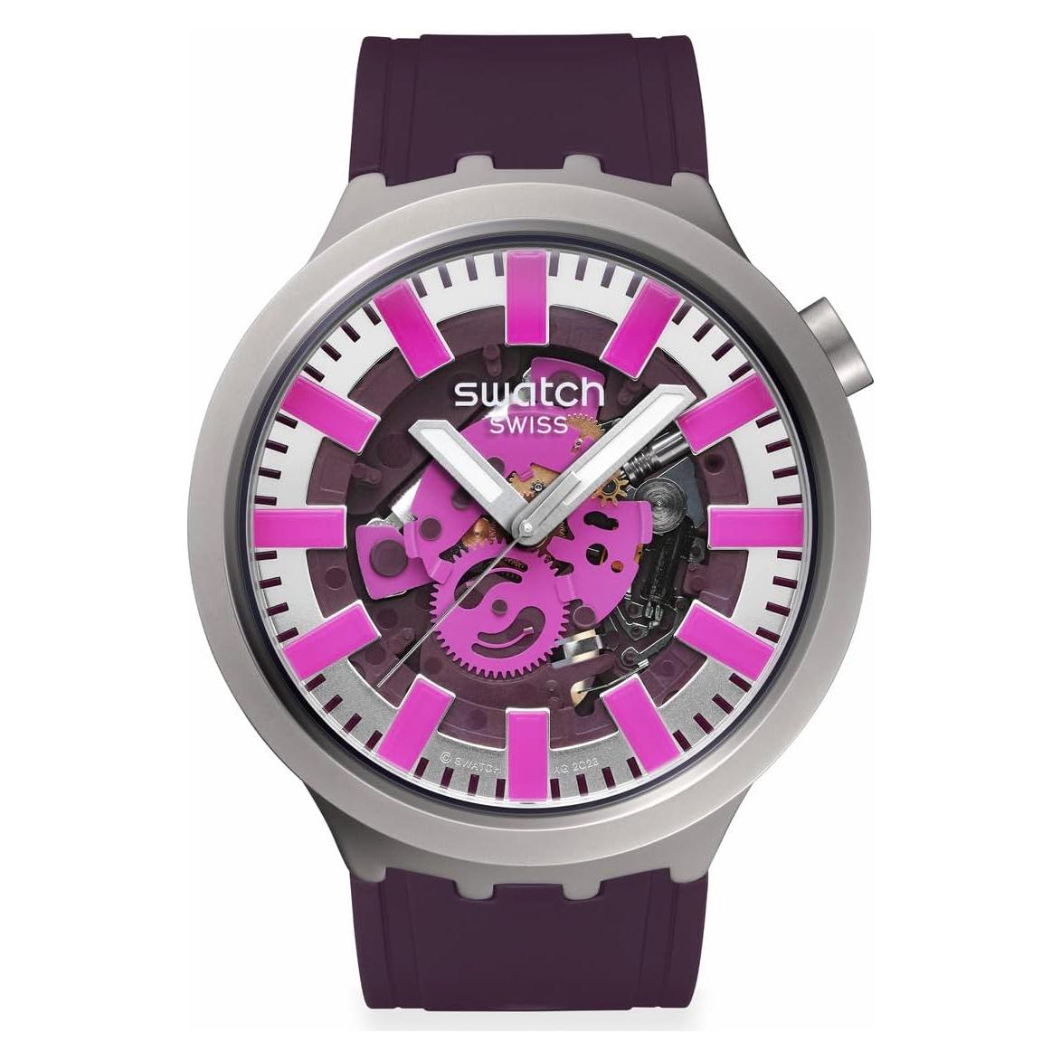 Reloj Swatch Big Bold Irony Unisex 47mm Acero Inoxidable Púrpura