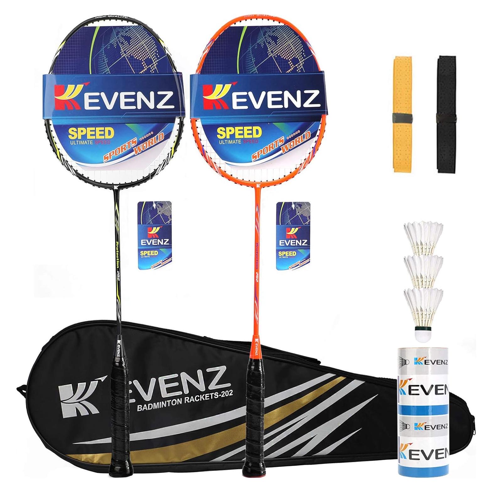 Conjunto de Raquetas de Bádminton KEVENZ Fibra de Carbono 2U