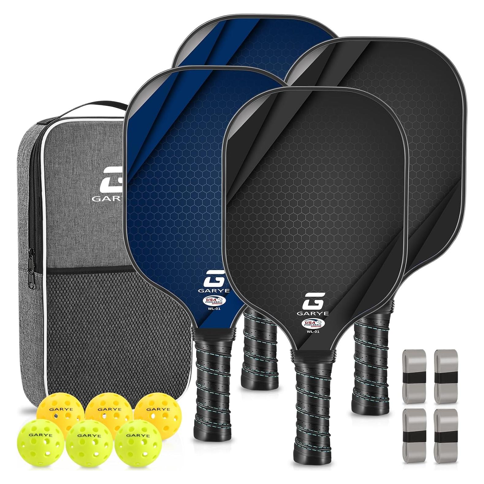 Juego de Palas de Pickleball GARYE WL-01 - 4 Palas y 6 Pelotas