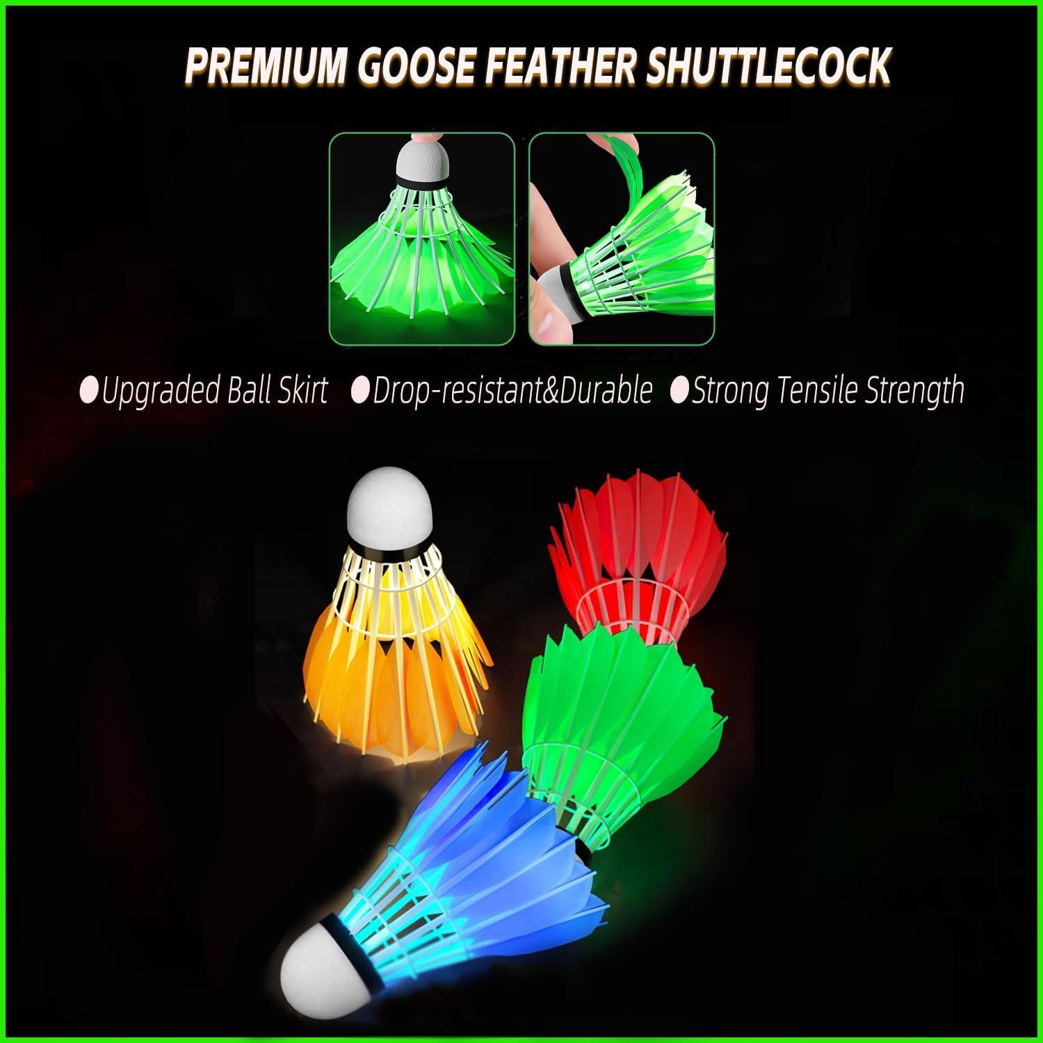 Volantes de Bádminton LED ZHENAN P401 Multicolor 4 Pcs