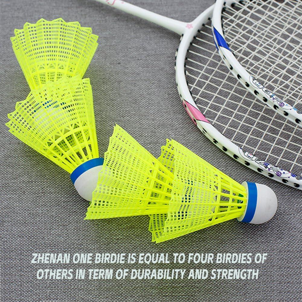 Paquete de 12 Plumas de Bádminton ZHENAN Nylon Amarillo