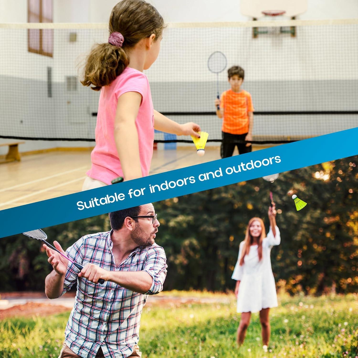 Paquete de 12 Plumas de Bádminton ZHENAN Nylon Amarillo