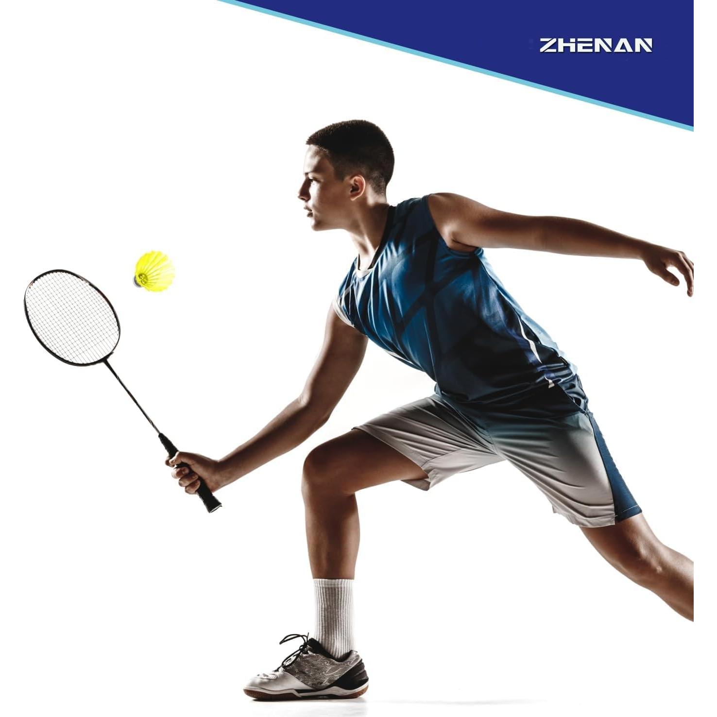 Paquete de 12 Plumas de Bádminton ZHENAN Nylon Amarillo