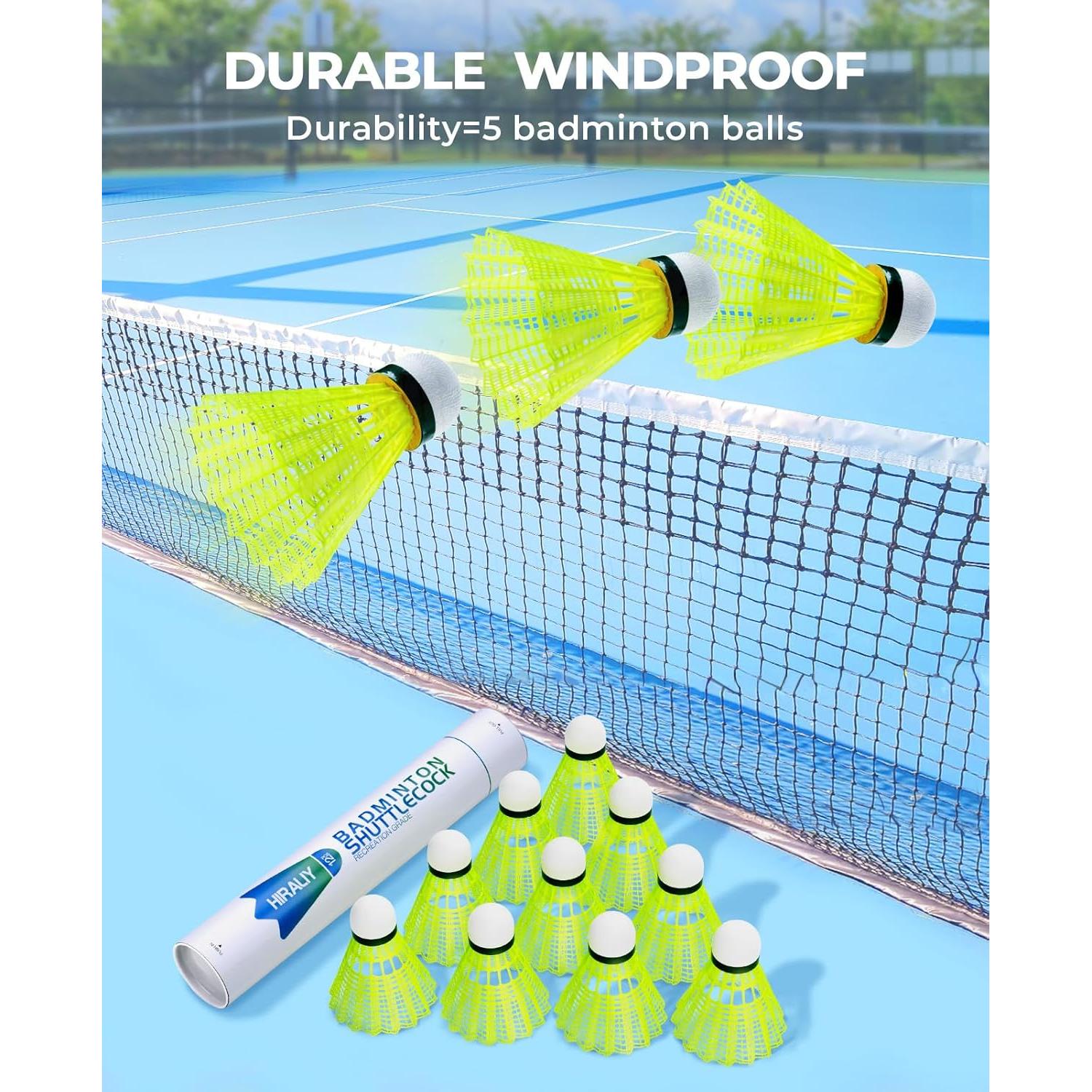 Plumas de Bádminton HIRALIY SC12-Y Nylon 12 Piezas Amarillo