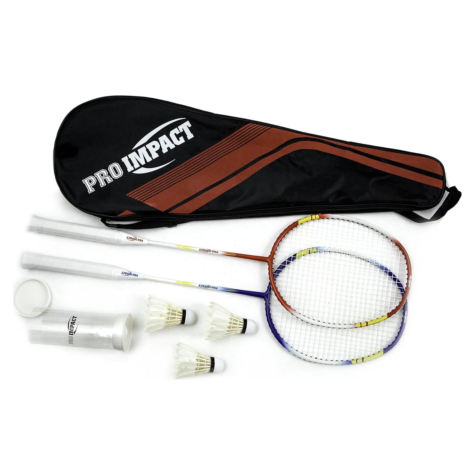 Conjunto de Bádminton Pro Impact - 2 Raquetas y 3 Volantes