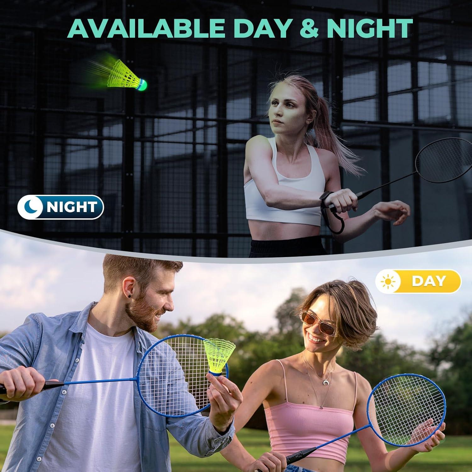 Volantes de Bádminton Iluminados HIRALIY 6 Pcs Nylon