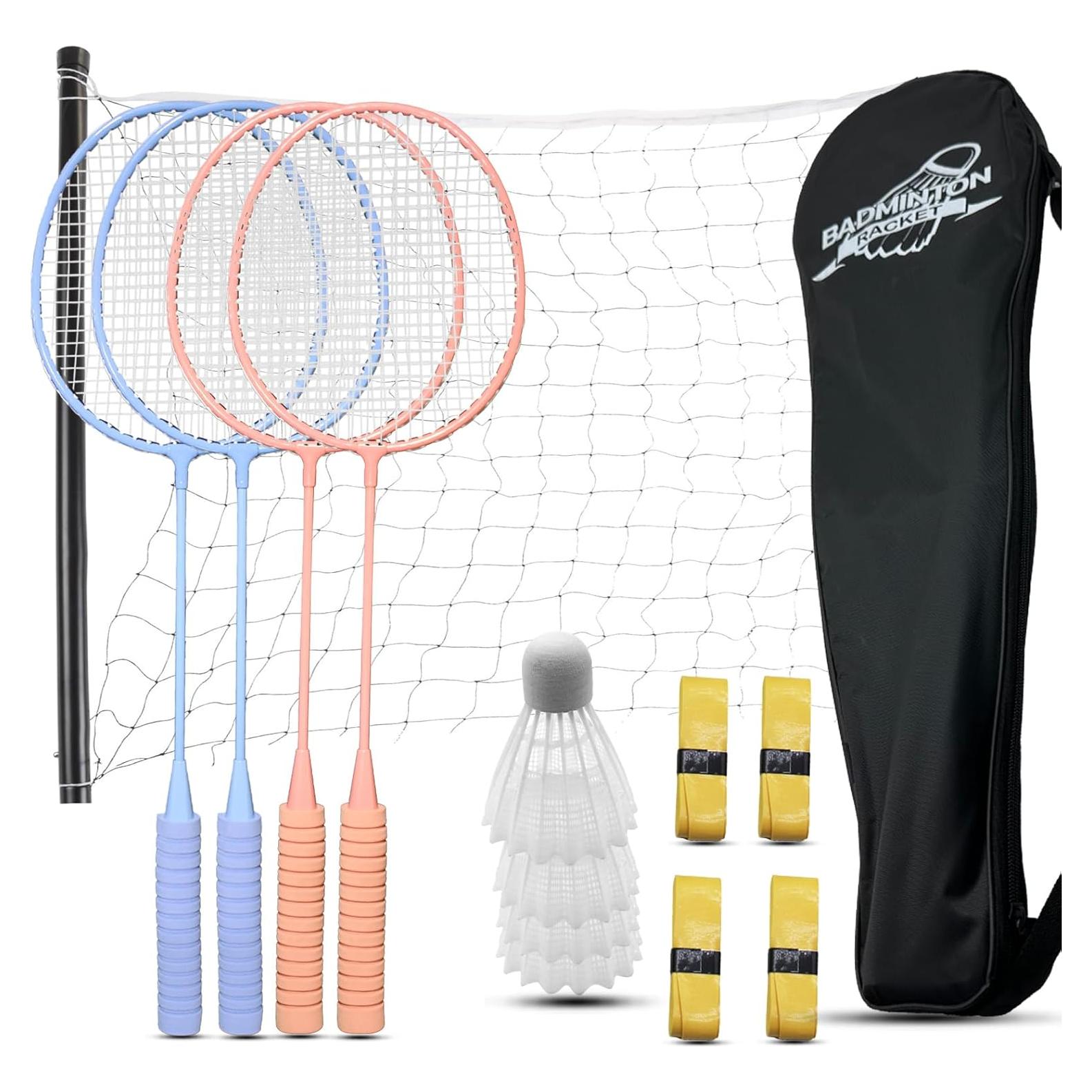 Juego de Raquetas de Bádminton Magicorange BadmRac-5 con Red y Bolsa