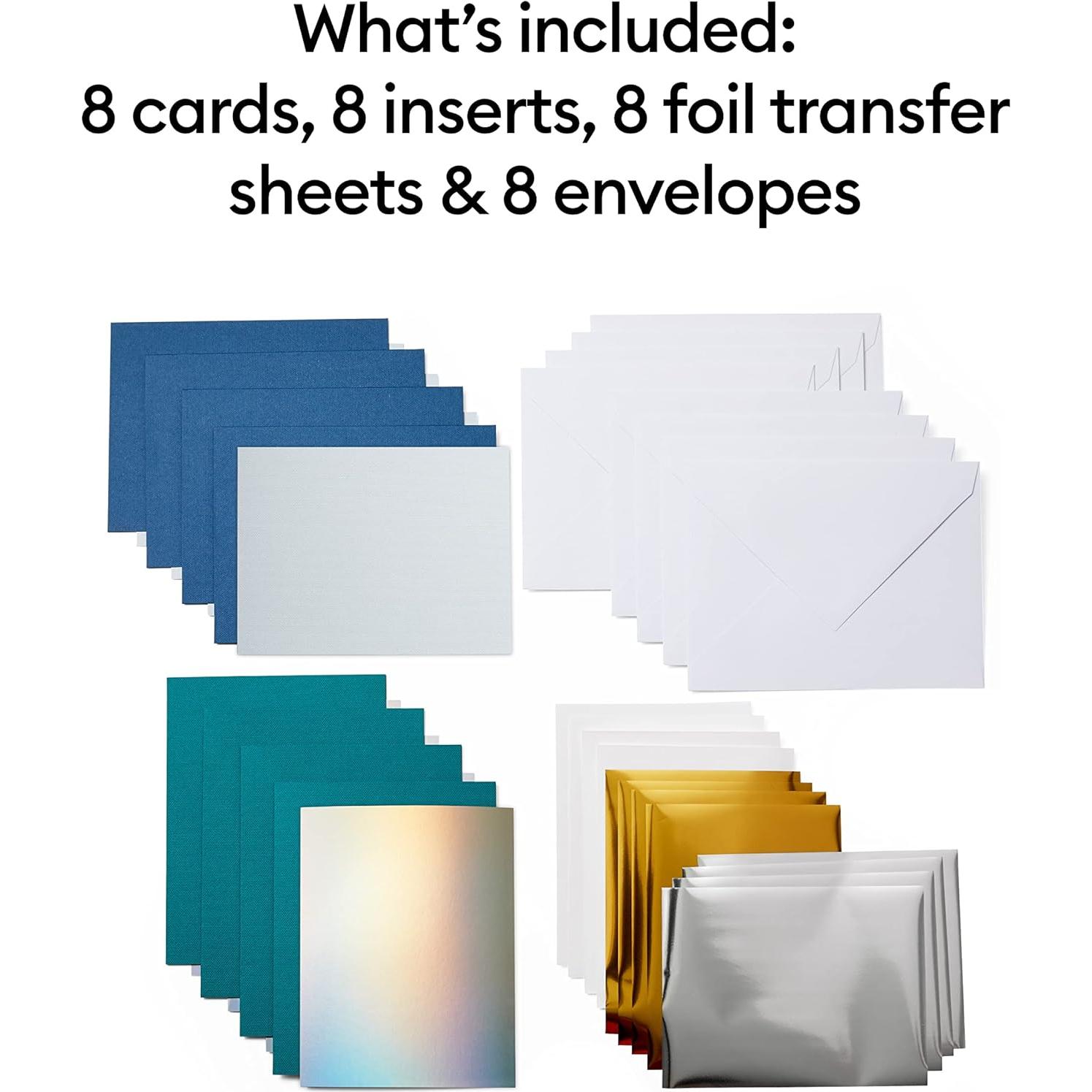 Tarjetas de Inserción Transferencia Foil Cricut Joy A2 8 Pzas