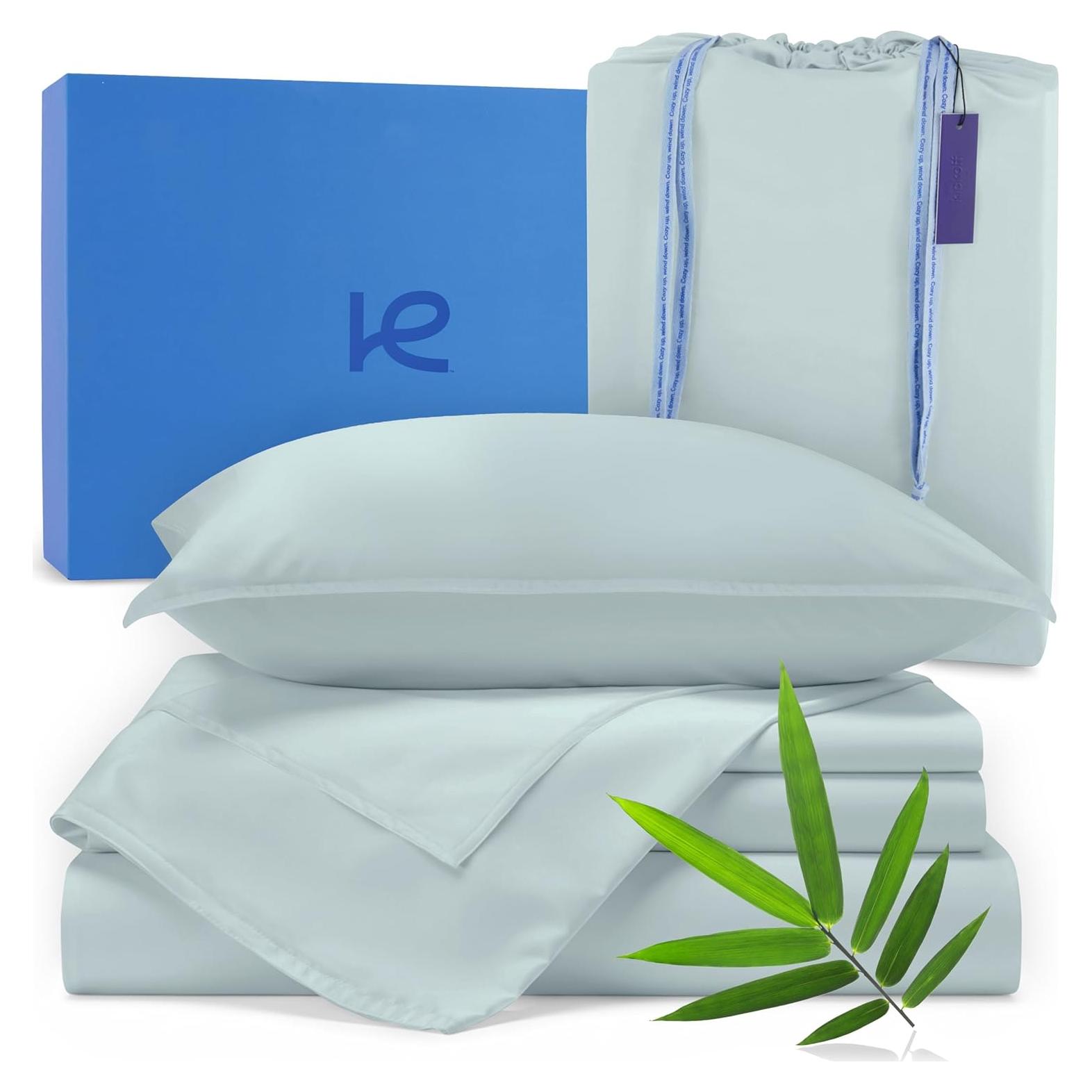 Sábanas de Viscosa de Bambú Kickoff Queen 4 Piezas Azul