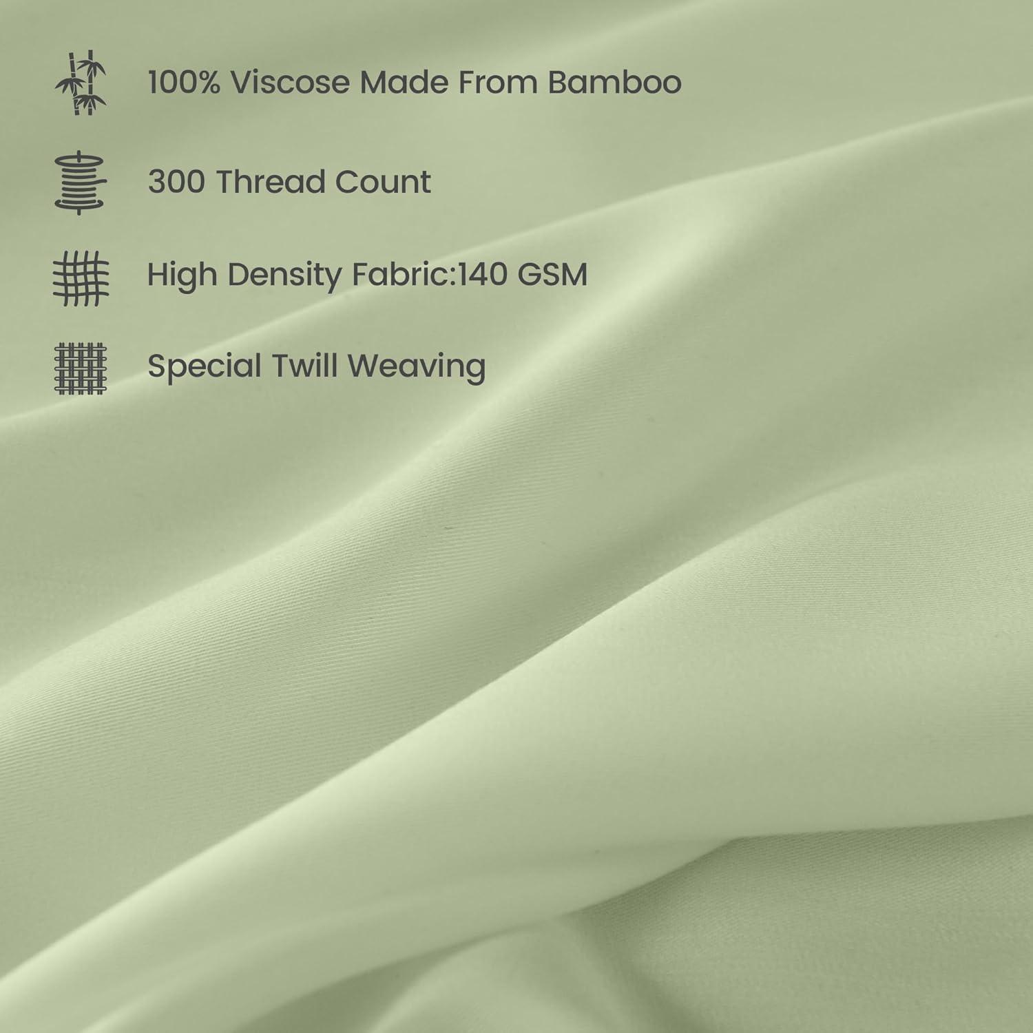 Sábanas Queen Rosecret 100% Viscosa Bambú Verde Salvia