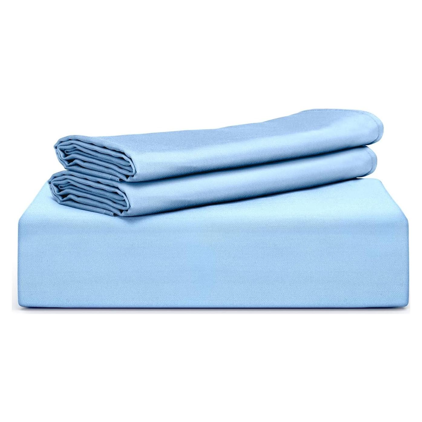 Funda de Edredón King Tafts 3 Piezas Viscosa Bambú Azul Cielo