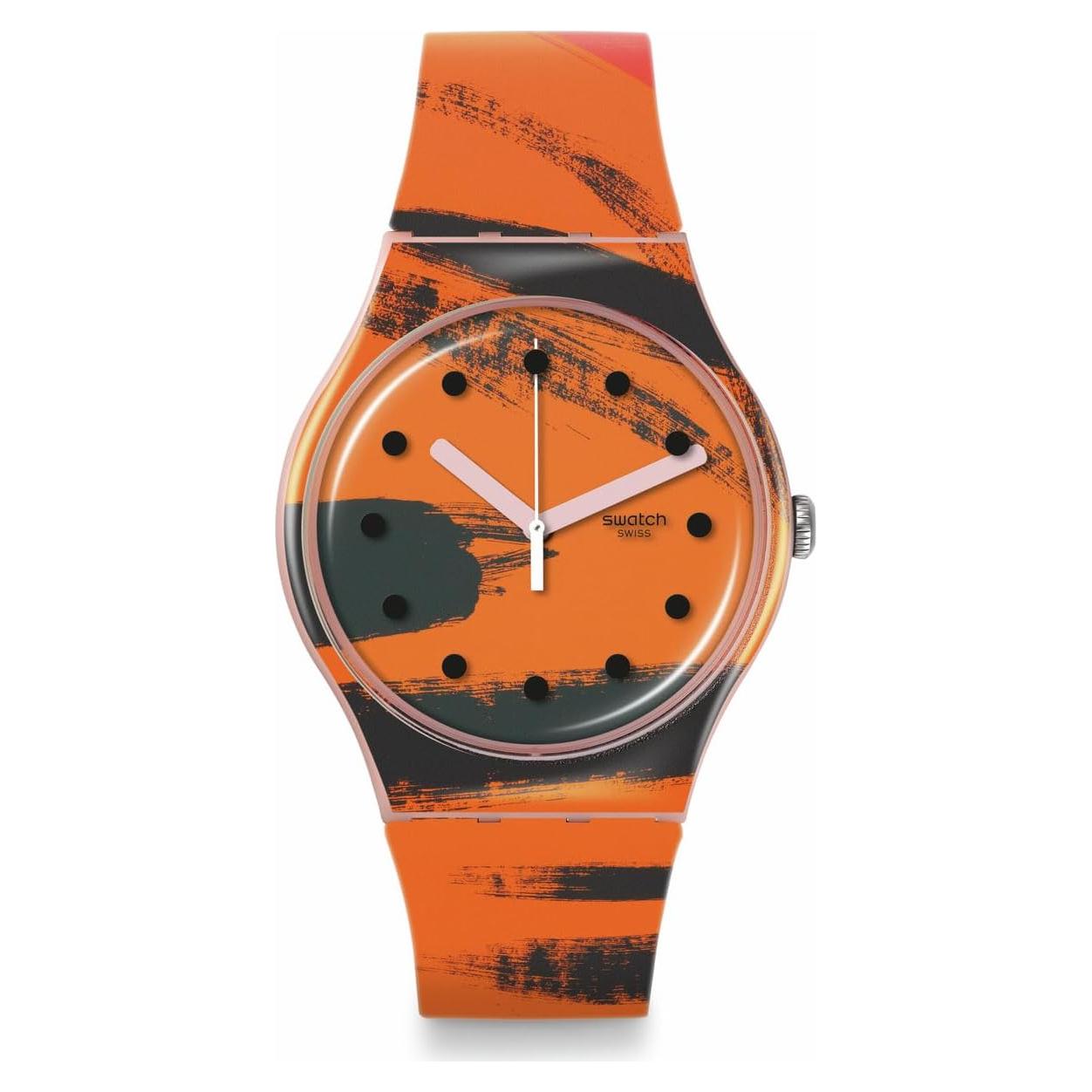Reloj Unisex Swatch Biocerámico 41mm Rosa y Naranja