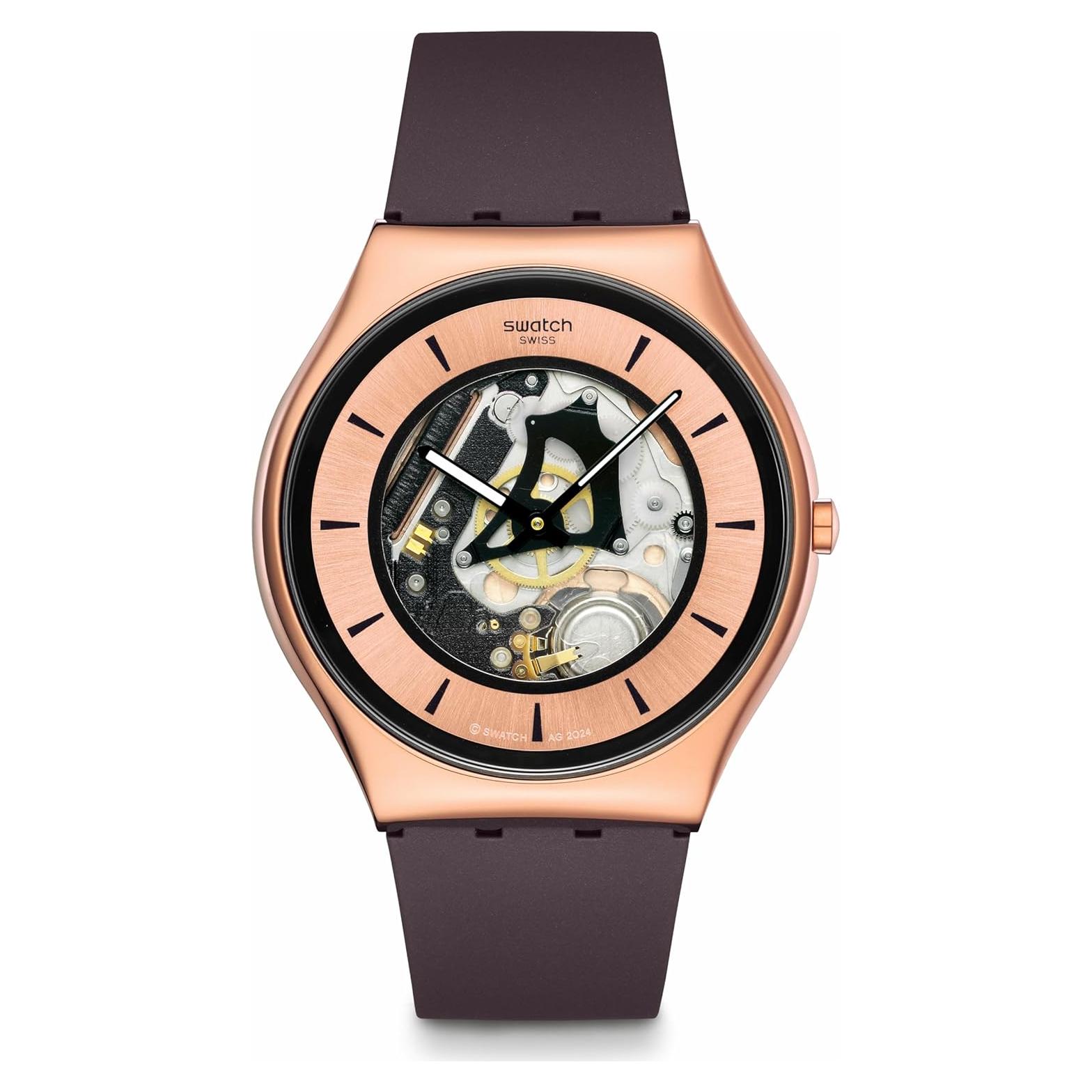 Reloj Swatch Skin Irony 42mm Unisex Cuarzo Marrón Impermeable