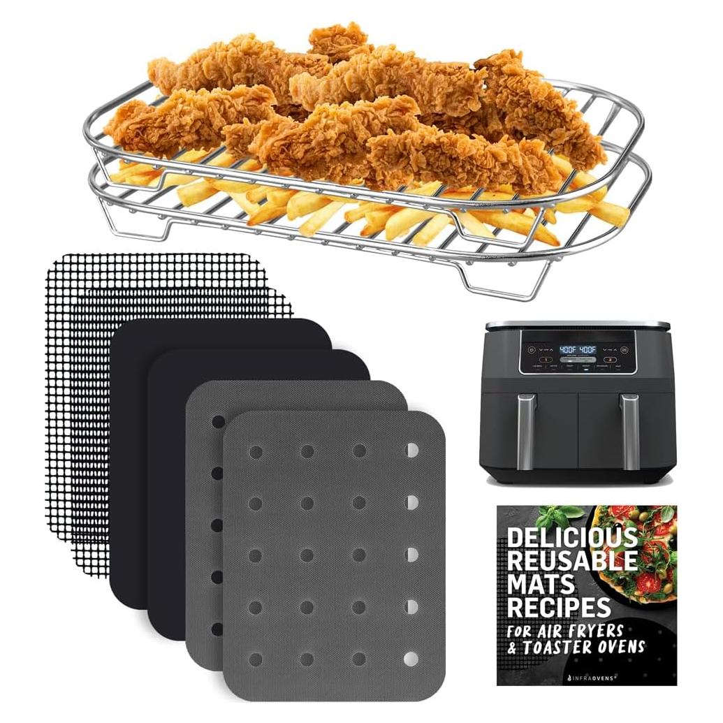 Accesorios para Freidora de Aire Ninja Dual 2 Canastas 9 Piezas