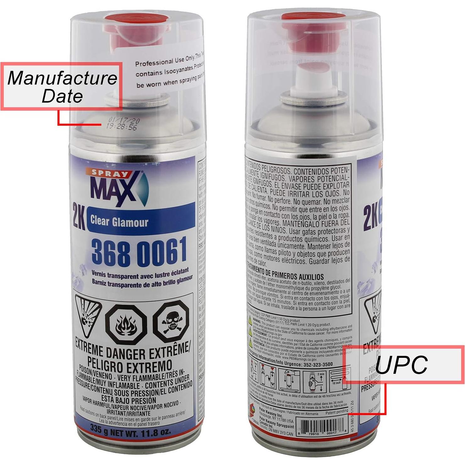 Spray Max 2K Clearcoat Brillante 400ml Aerosol Transparente