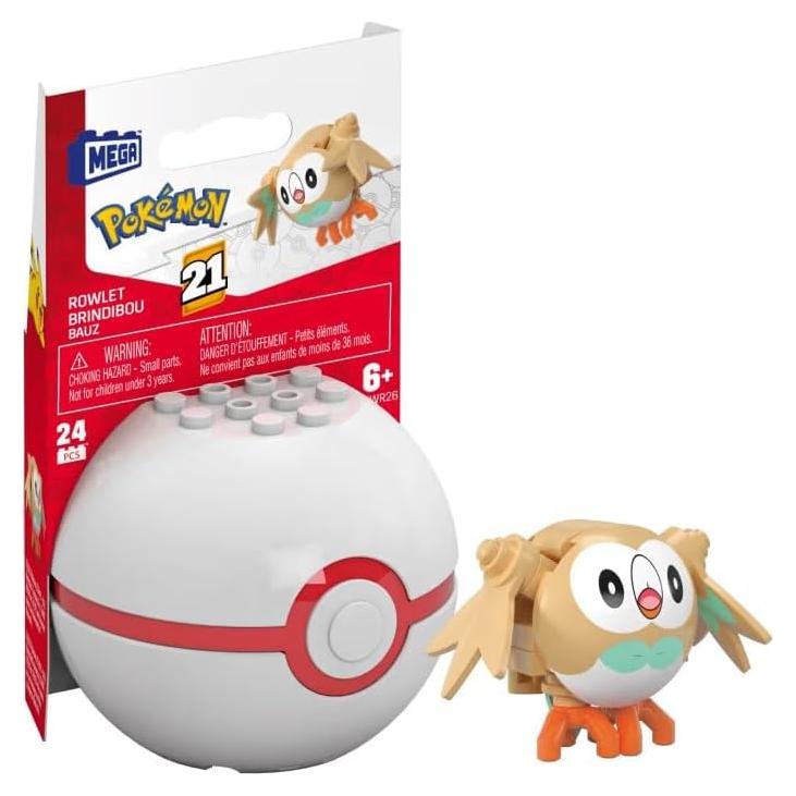 Juguete de Construcción Pokémon Rowlet Mattel 24 Piezas