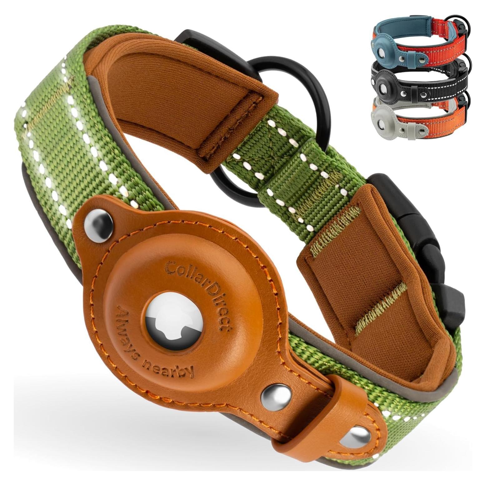 Collar para Perros Airtag CollarDirect Ajustable Verde L