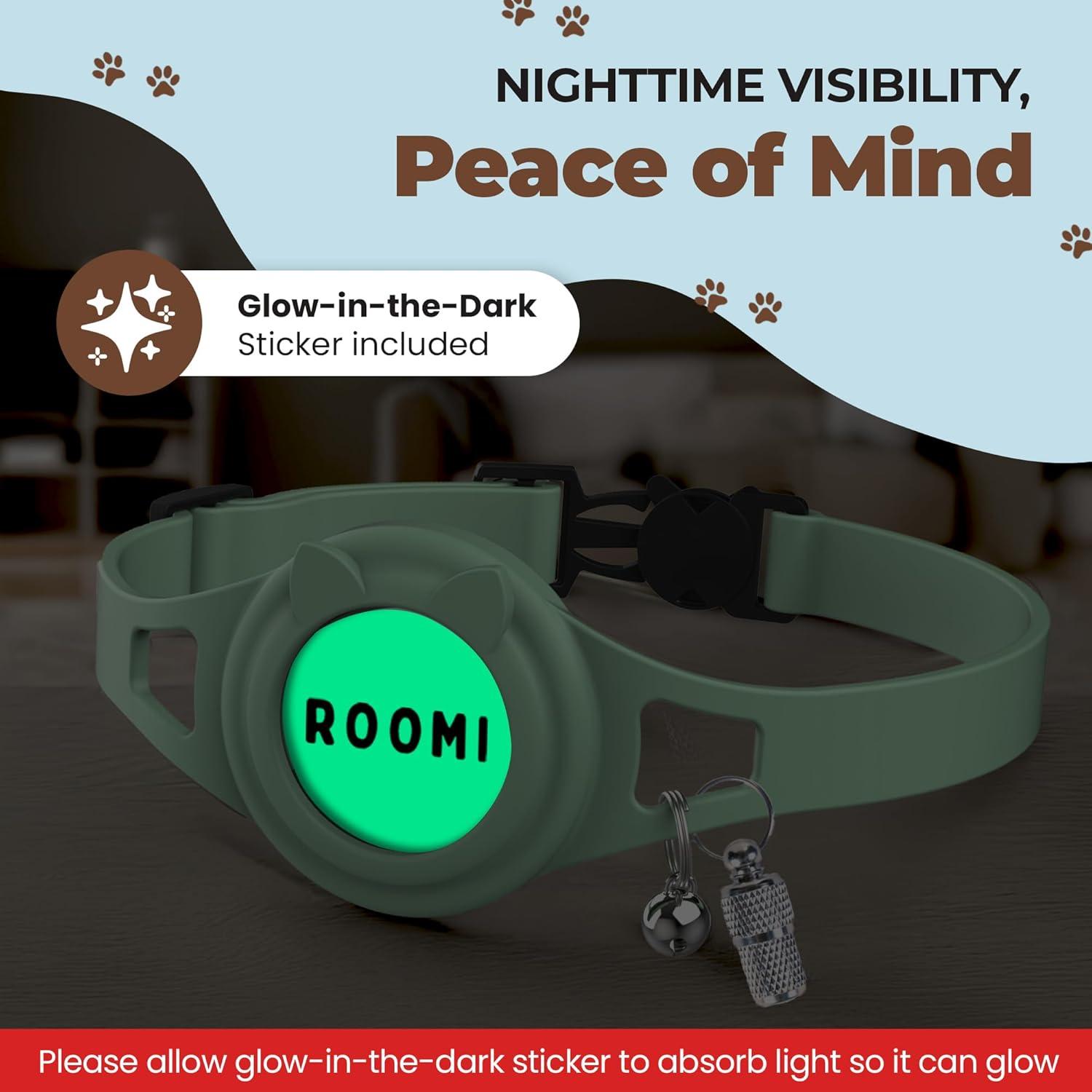 Collar para gato hipoalergénico ROOMI con soporte para AirTag