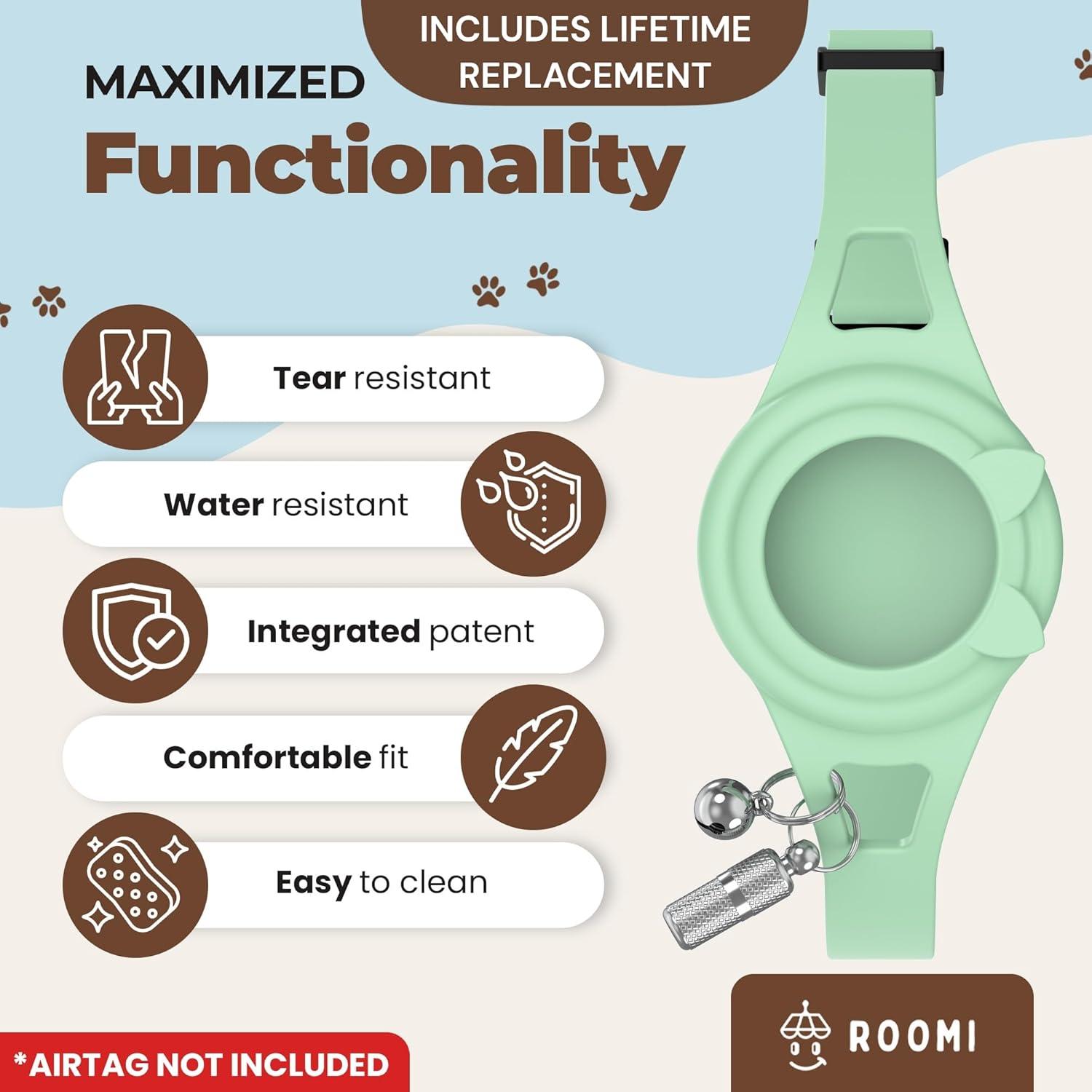 Collar para gato hipoalergénico ROOMI con soporte para AirTag