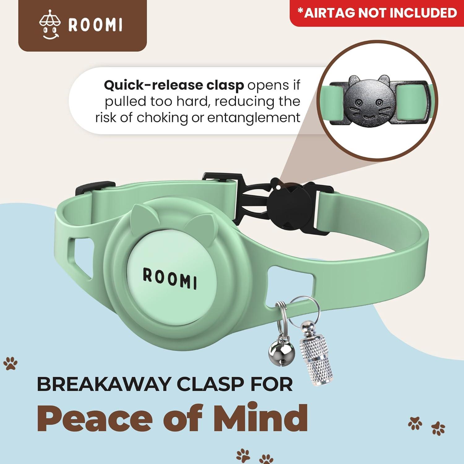 Collar para gato hipoalergénico ROOMI con soporte para AirTag