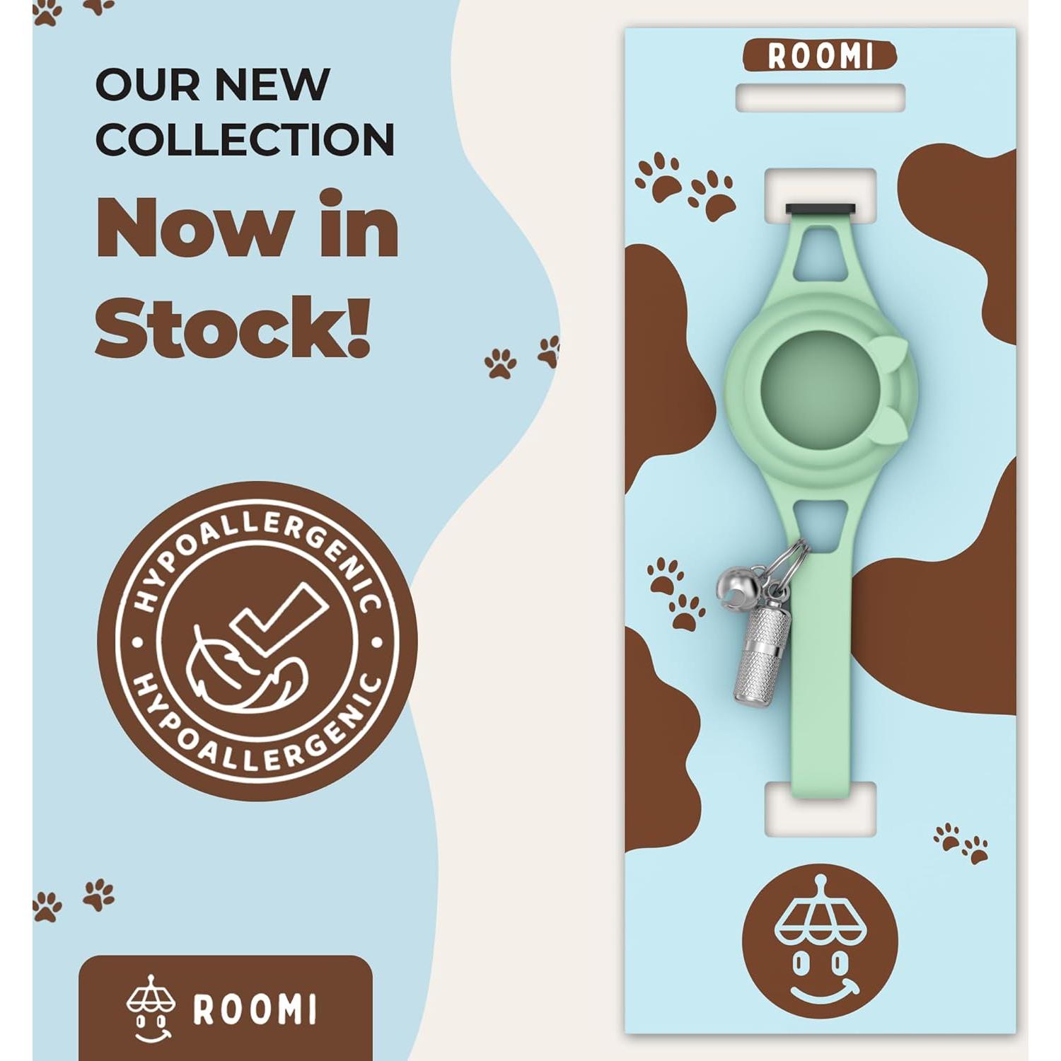 Collar para gato hipoalergénico ROOMI con soporte para AirTag