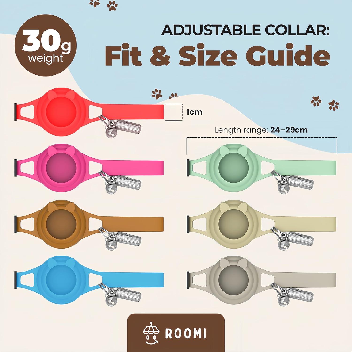 Collar para gato hipoalergénico ROOMI con soporte para AirTag