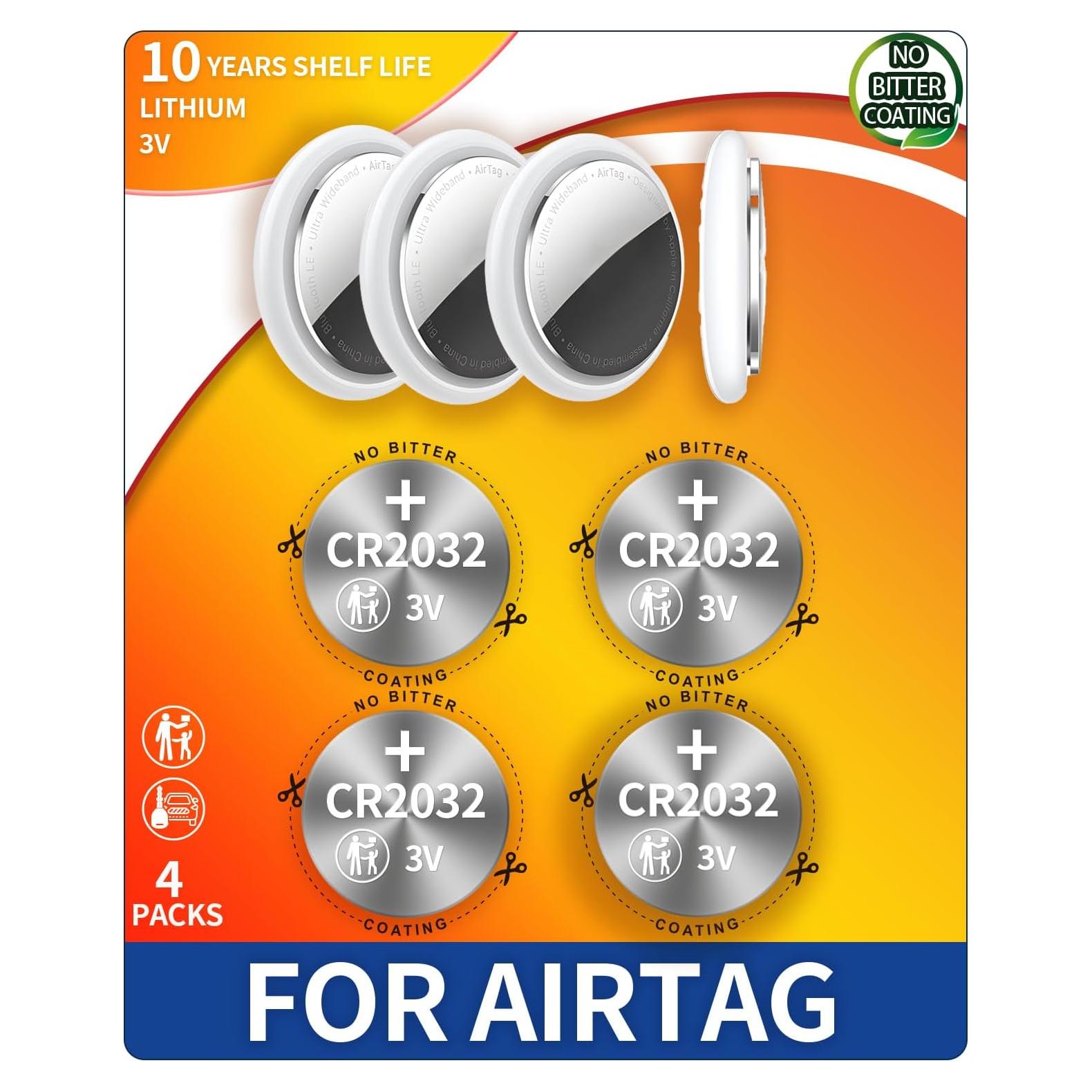 Baterías CR2032 para Apple AirTag - Paquete de 4 - Knmipm