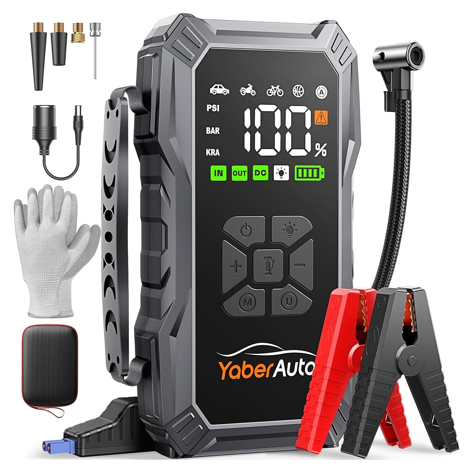 Arrancador de Batería YaberAuto AP01 6000A con Compresor 150PSI