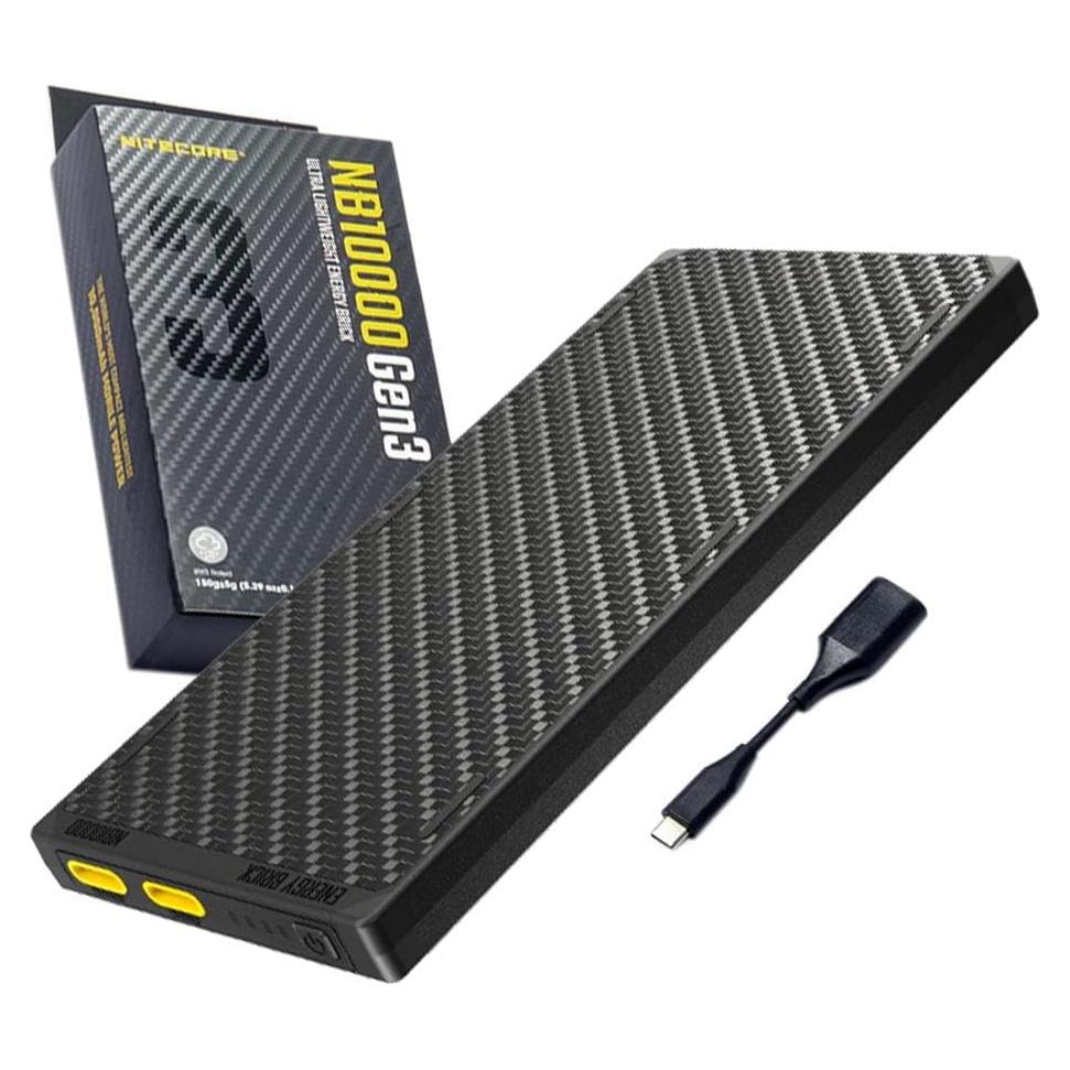 Batería Externa Nitecore NB10000 GEN3 10,000mAh Fibra Carbono