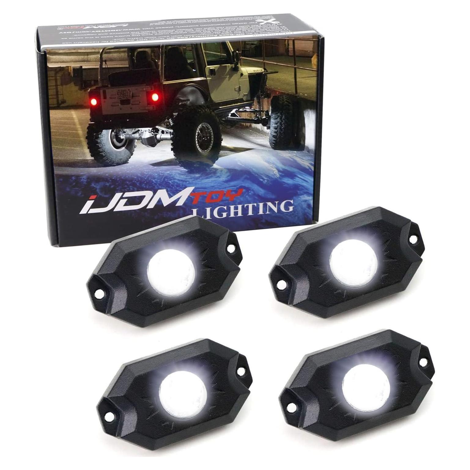 Kit de Luces LED Rock 9W iJDMTOY 4 Piezas Impermeables